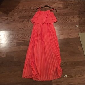 Coral maxi dress.
